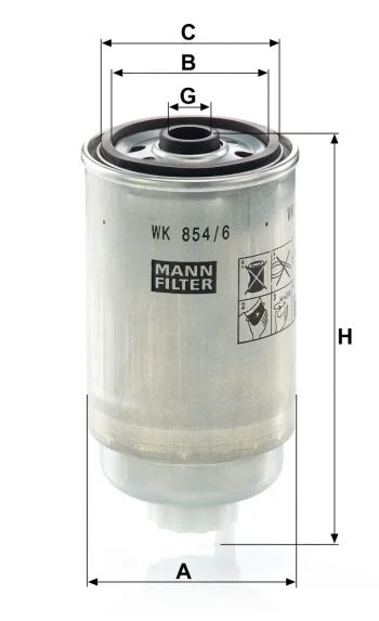 Filtr paliwa Mann Filter WK854/6 — zdjęcie 2