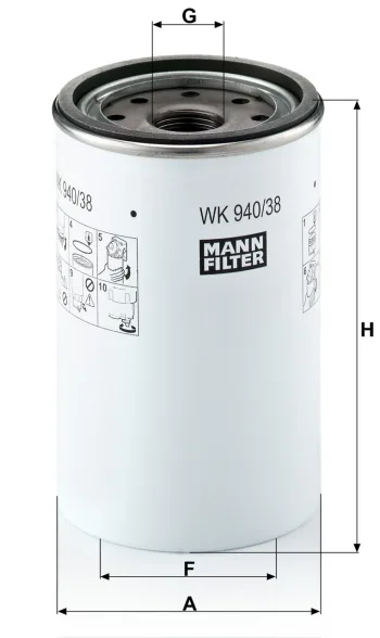 Filtr paliwa Mann Filter WK940/38X — zdjęcie 2